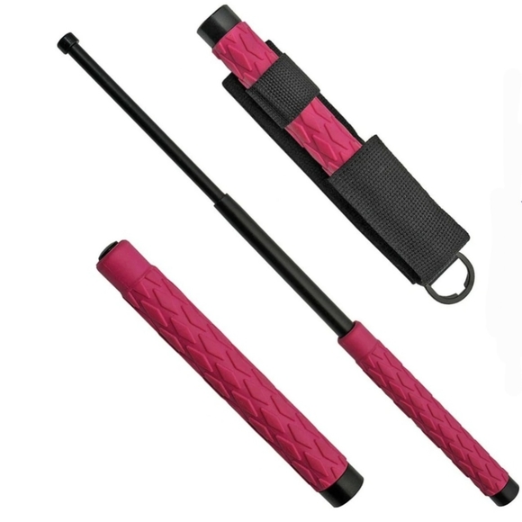 16 Inch Expandable Police Steel Baton Pink - Picture 3 of 4